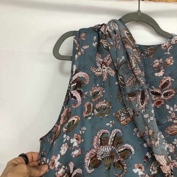 Suzanne Betro Wraparound Dress Floral Sleeveless Long Sleeve Lined - Picture 3 of 14